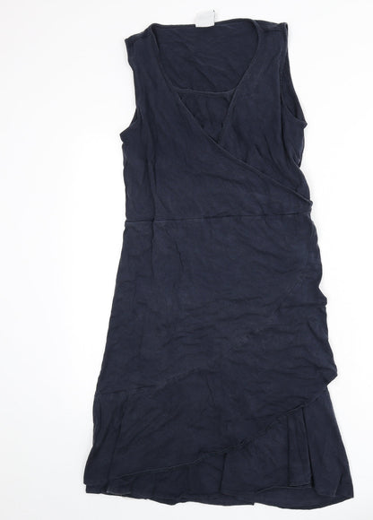 Mama-licious Womens Blue Lyocell A-Line Size L Scoop Neck Pullover