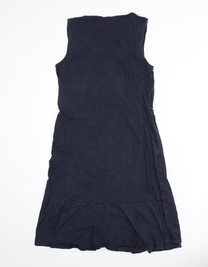 Mama-licious Womens Blue Lyocell A-Line Size L Scoop Neck Pullover