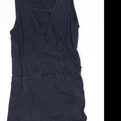 Mama-licious Womens Blue Lyocell A-Line Size L Scoop Neck Pullover