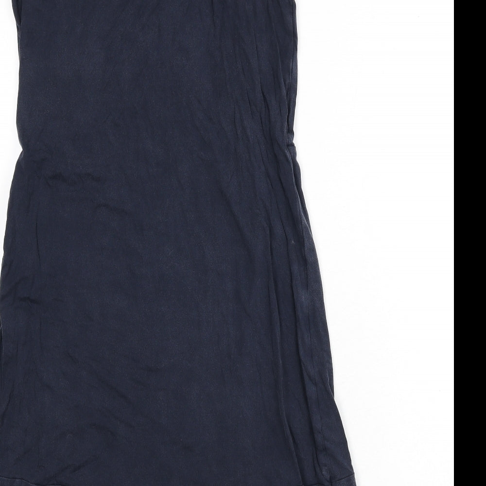 Mama-licious Womens Blue Lyocell A-Line Size L Scoop Neck Pullover