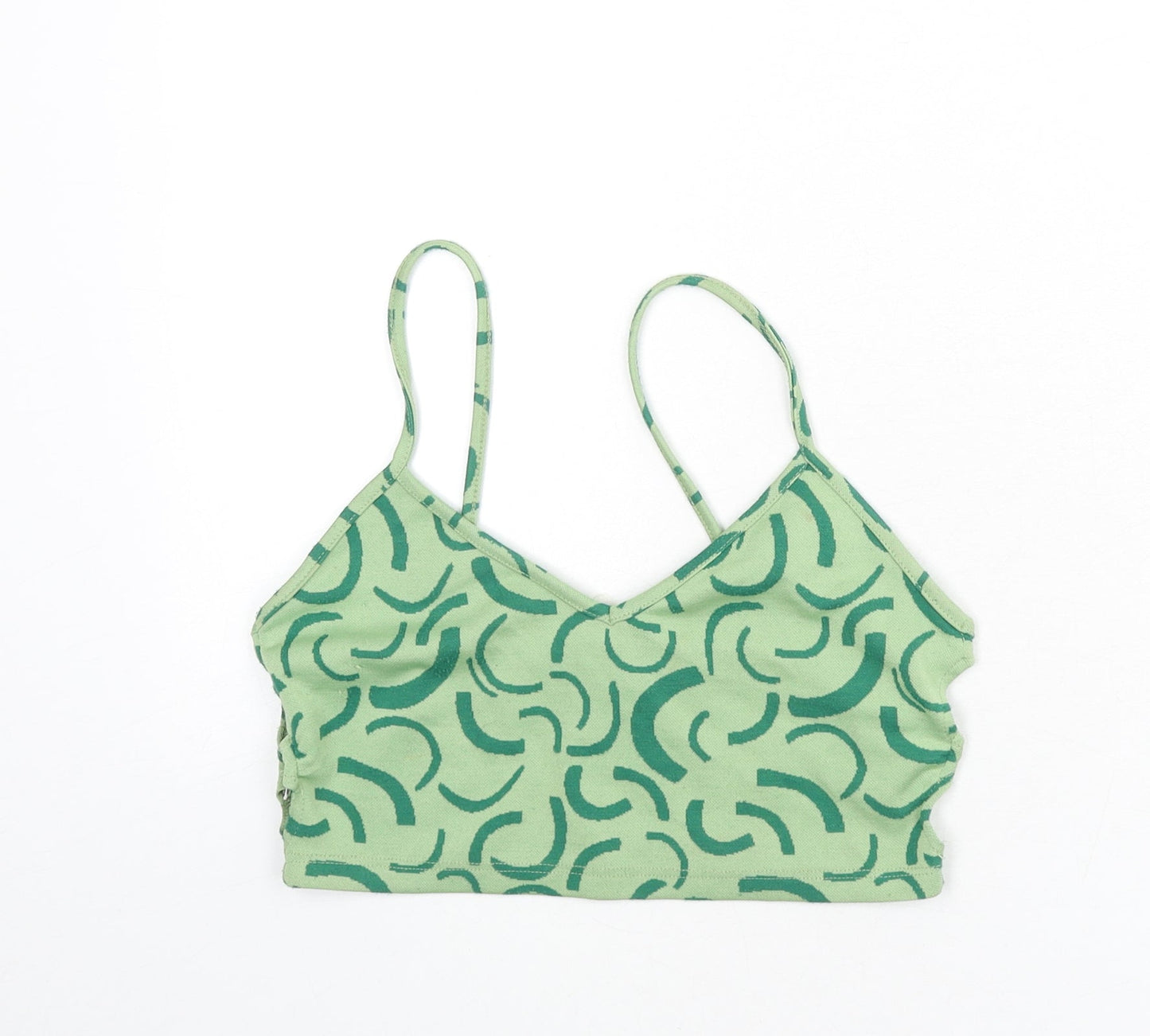 Womens UK Size M Bershka Green Camisole Tank