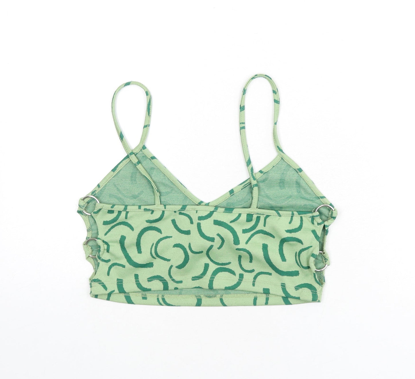 Womens UK Size M Bershka Green Camisole Tank
