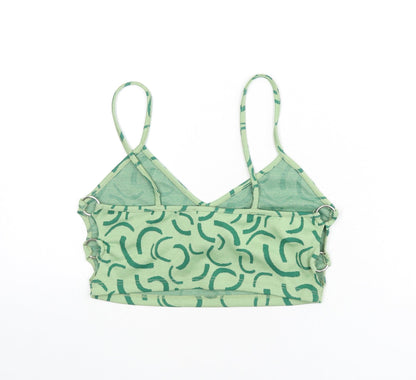 Womens UK Size M Bershka Green Camisole Tank