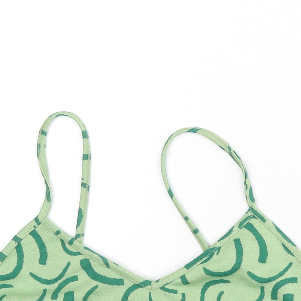 Womens UK Size M Bershka Green Camisole Tank
