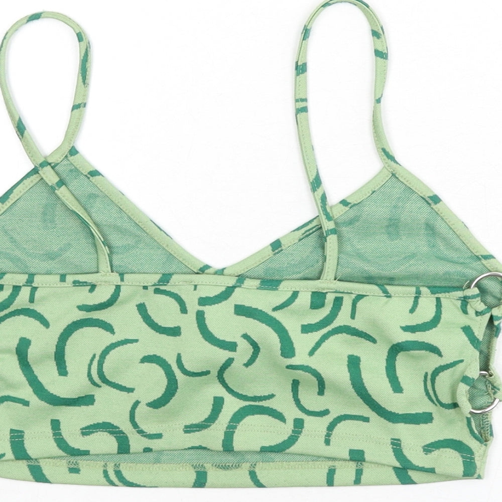 Womens UK Size M Bershka Green Camisole Tank