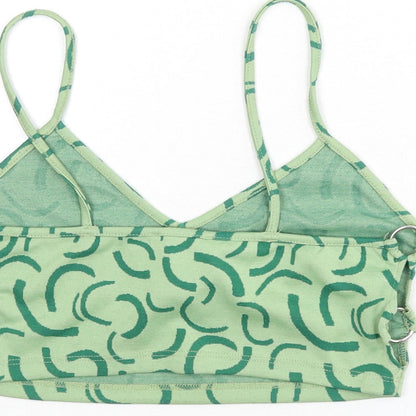 Womens UK Size M Bershka Green Camisole Tank