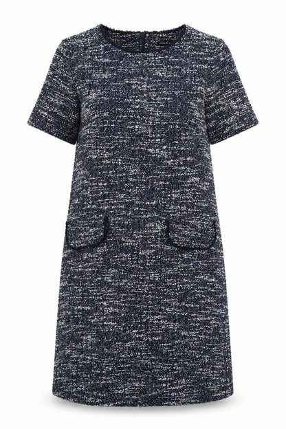 Roman Womens Blue Polyester Sheath Size 10 Round Neck Zip