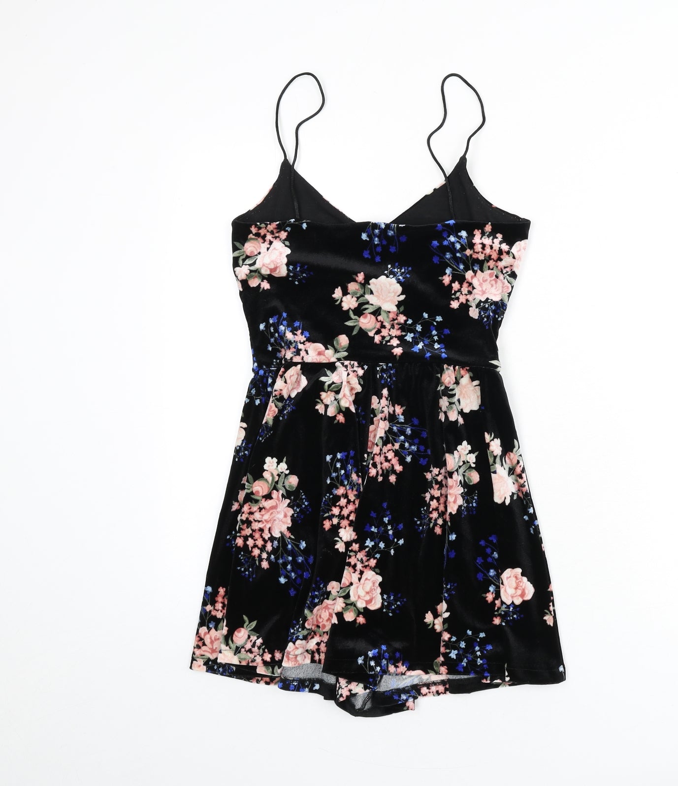 Divided by H&M Womens Black Floral Polyester Romper One-Piece Size 8 Pullover