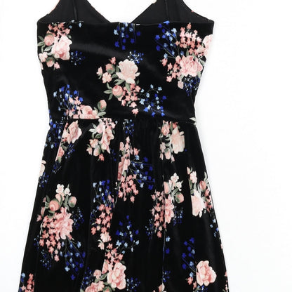 Divided by H&M Womens Black Floral Polyester Romper One-Piece Size 8 Pullover