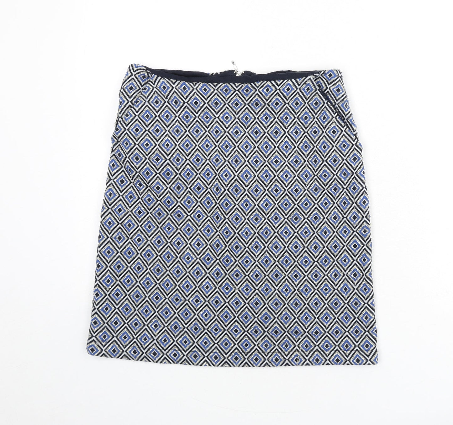 NEXT Womens Multicoloured Geometric Polyester A-Line Skirt Size 6 Zip