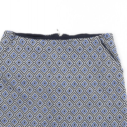 NEXT Womens Multicoloured Geometric Polyester A-Line Skirt Size 6 Zip