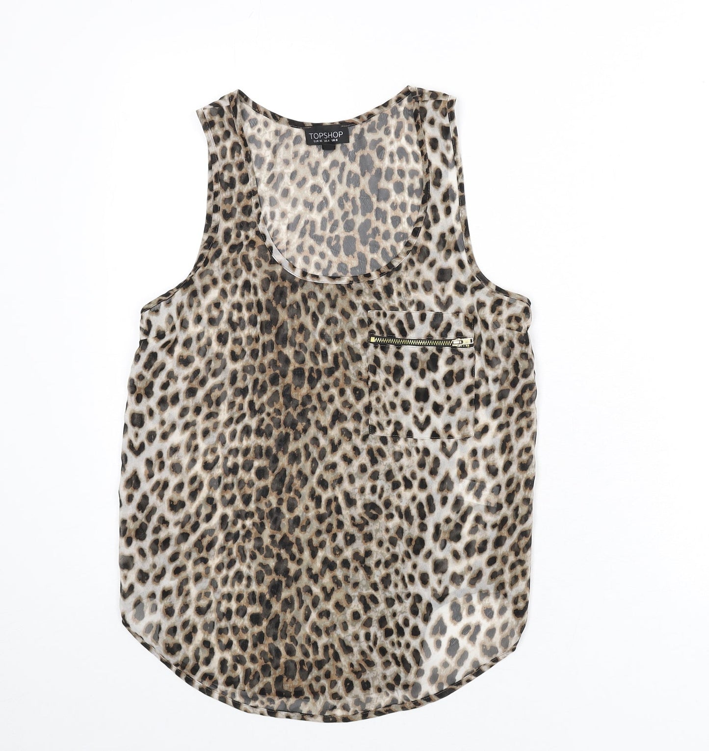 Womens UK Size 8 Topshop Multicoloured Basic Tank