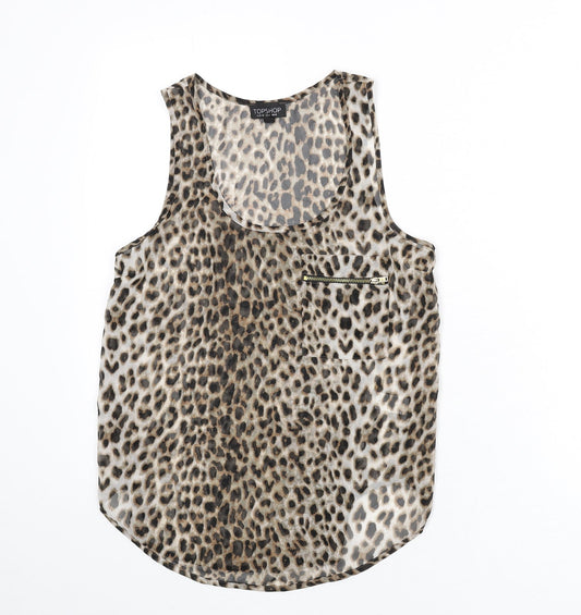 Womens UK Size 8 Topshop Multicoloured Basic Tank