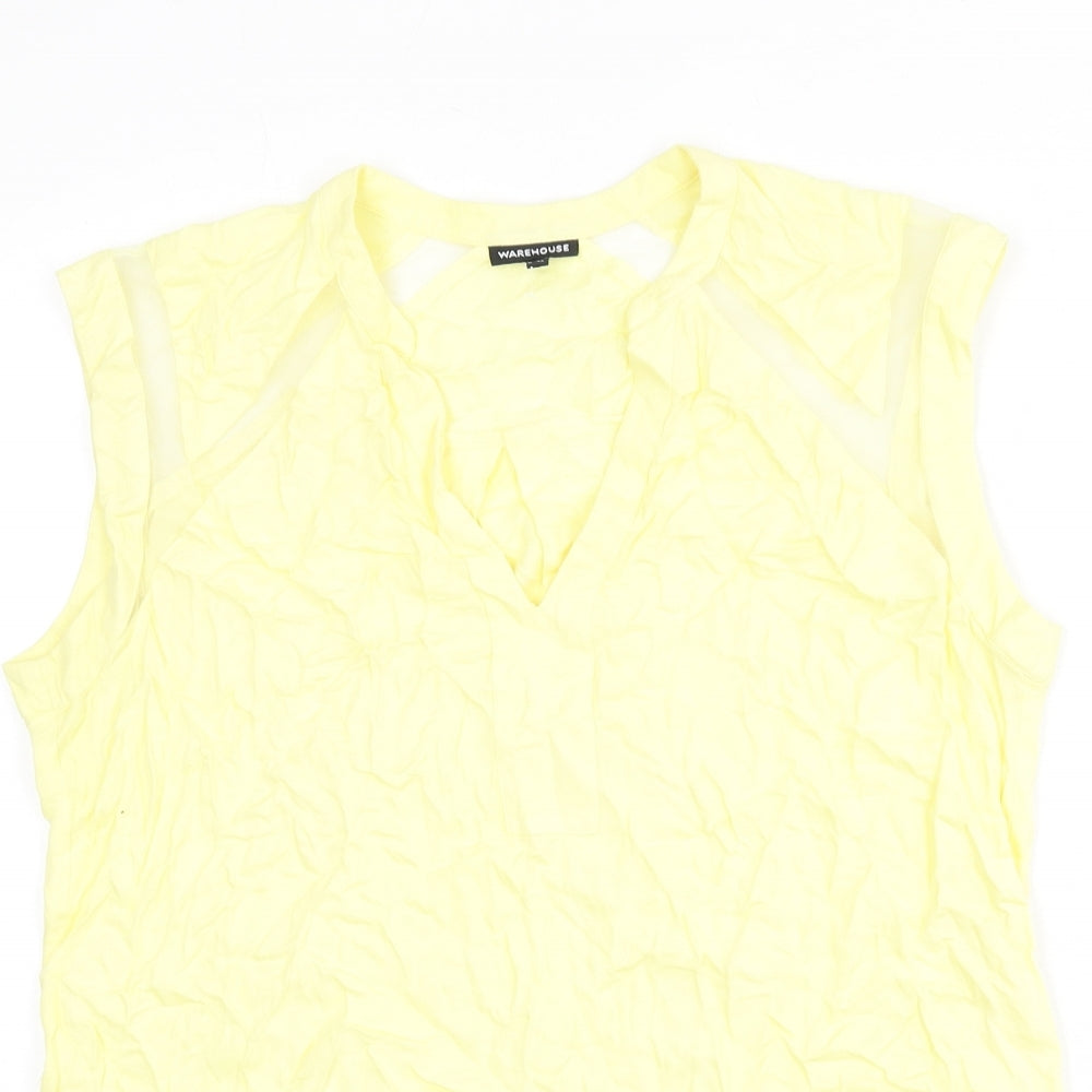 Womens UK Size 16 Warehouse Yellow Basic Tank