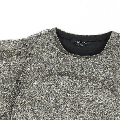 Womens UK Size 2XS Monki Gold Cropped T-Shirt