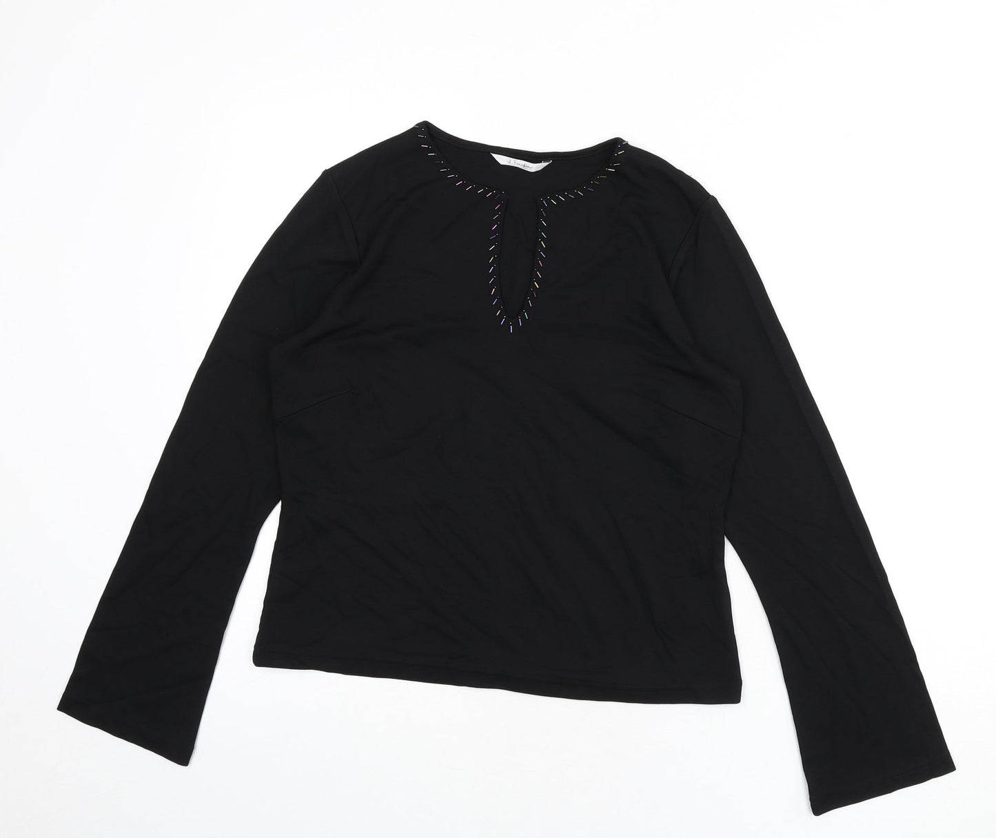 Womens UK Size 14 J.Taylor Black Basic T-Shirt