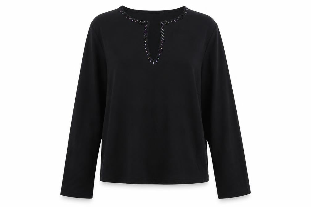 Womens UK Size 14 J.Taylor Black Basic T-Shirt