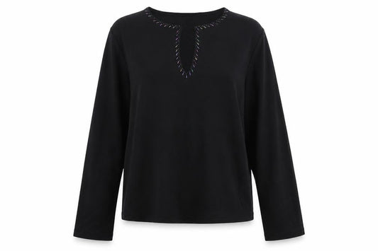 Womens UK Size 14 J.Taylor Black Basic T-Shirt