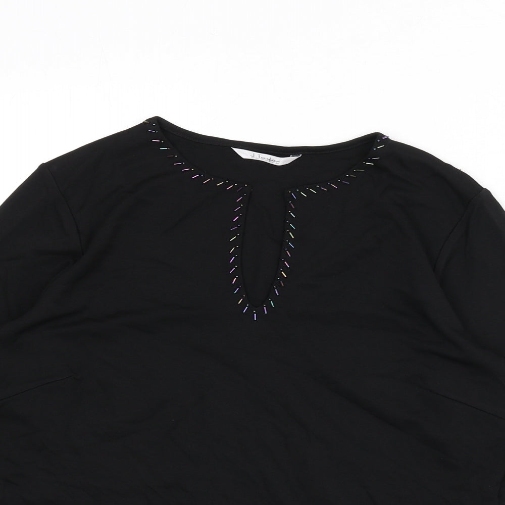 Womens UK Size 14 J.Taylor Black Basic T-Shirt