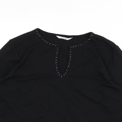 Womens UK Size 14 J.Taylor Black Basic T-Shirt