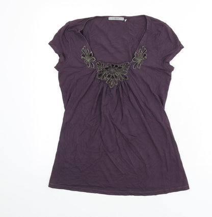 Womens UK Size 8 Marks and Spencer Purple Basic T-Shirt