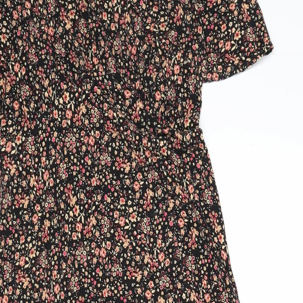 New Look Womens Multicoloured Floral Viscose A-Line Size 10 Round Neck Pullover - Slit