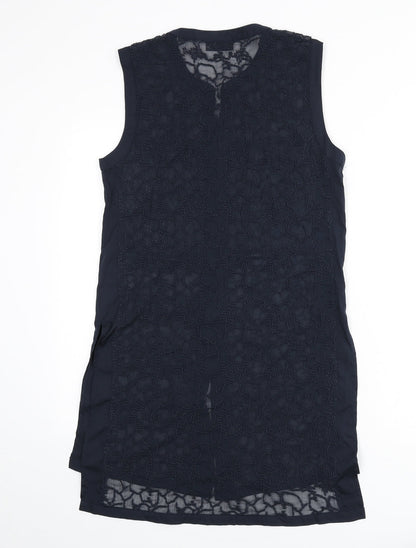 Womens UK Size 10 Wallis Blue Tunic Blouse