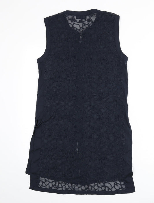 Womens UK Size 10 Wallis Blue Tunic Blouse