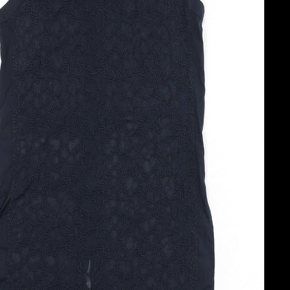 Womens UK Size 10 Wallis Blue Tunic Blouse