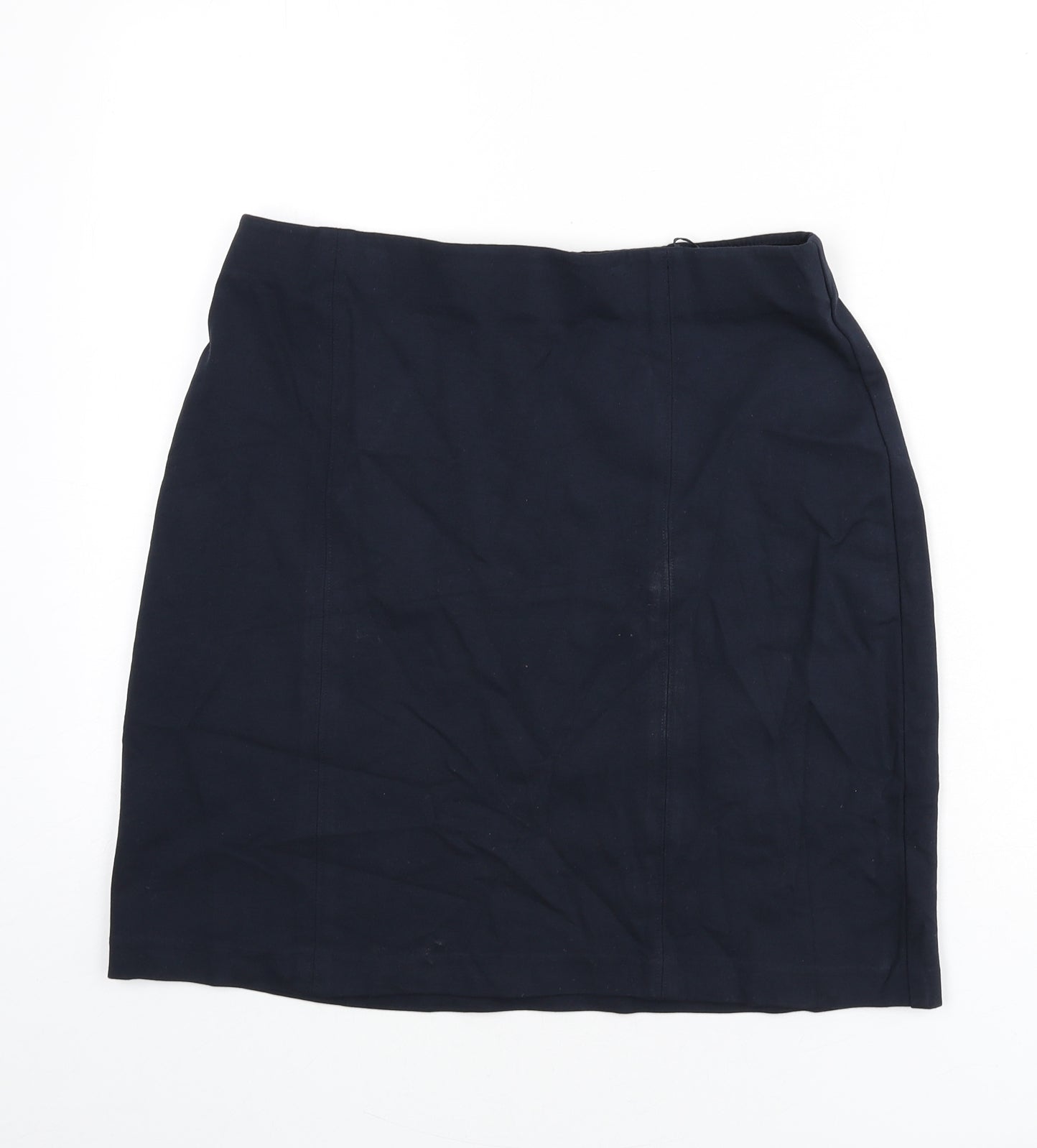 Marks and Spencer Womens Blue Viscose Straight & Pencil Skirt Size 14