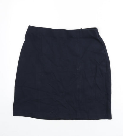 Marks and Spencer Womens Blue Viscose Straight & Pencil Skirt Size 14