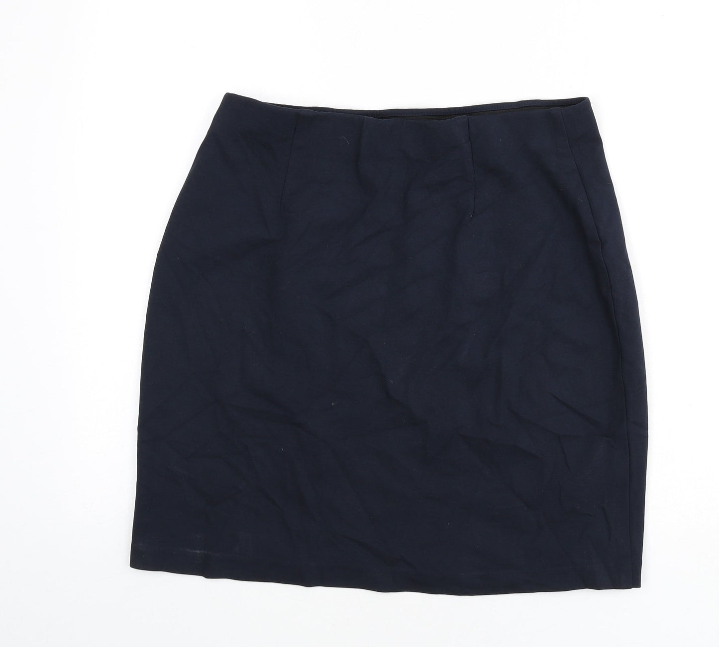 Marks and Spencer Womens Blue Viscose Straight & Pencil Skirt Size 14