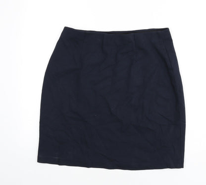 Marks and Spencer Womens Blue Viscose Straight & Pencil Skirt Size 14