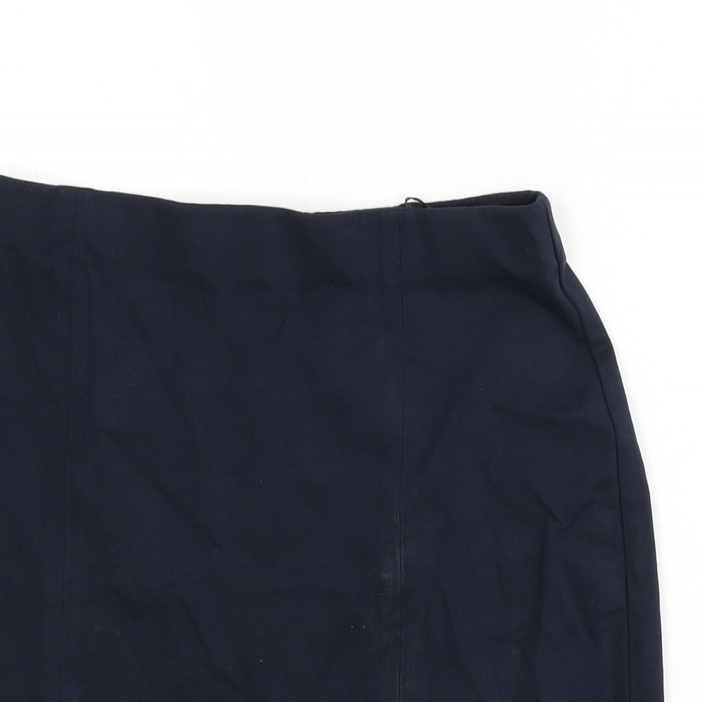 Marks and Spencer Womens Blue Viscose Straight & Pencil Skirt Size 14