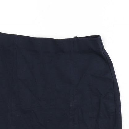 Marks and Spencer Womens Blue Viscose Straight & Pencil Skirt Size 14