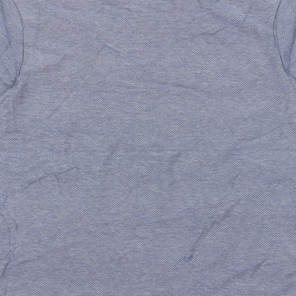 Marks and Spencer Mens Blue Cotton T-Shirt Size L Crew Neck