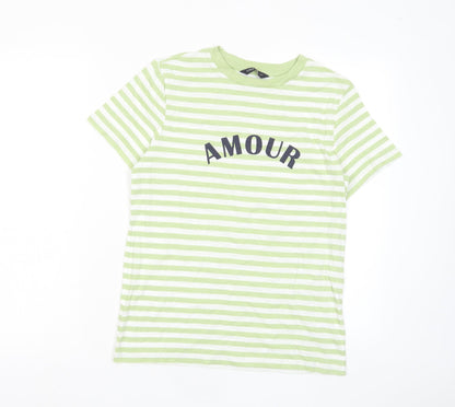 Womens UK Size 6 Marks and Spencer Green Basic T-Shirt