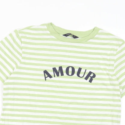 Womens UK Size 6 Marks and Spencer Green Basic T-Shirt
