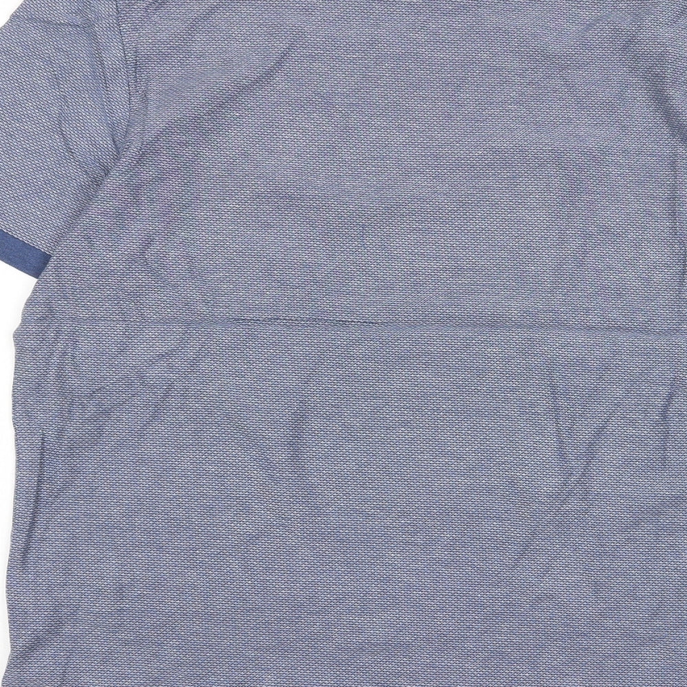Marks and Spencer Mens Blue Cotton T-Shirt Size L Crew Neck