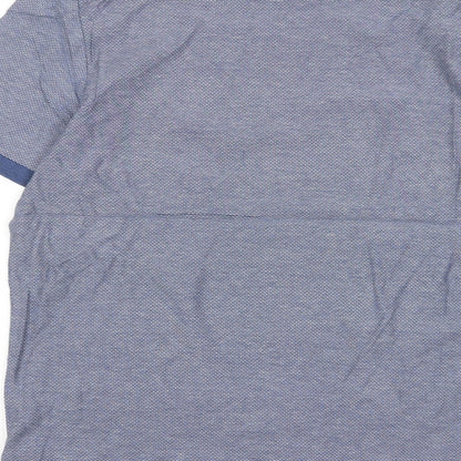 Marks and Spencer Mens Blue Cotton T-Shirt Size L Crew Neck