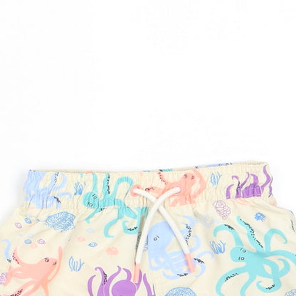 Marks and Spencer Boys Multicoloured Geometric Polyester Sweatpants Trousers Size 3-6 Months Drawstring - Octopus, Swim Shorts