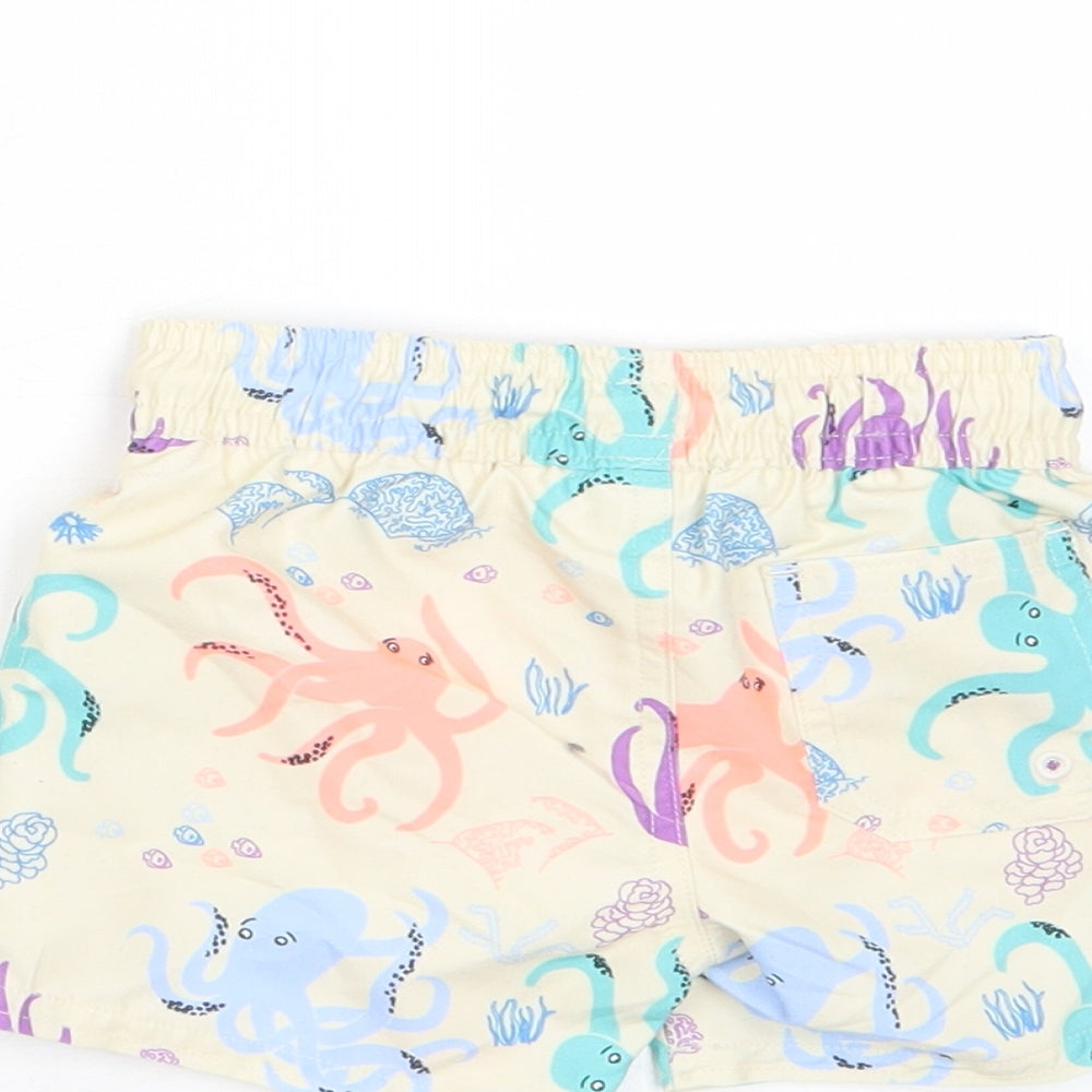 Marks and Spencer Boys Multicoloured Geometric Polyester Sweatpants Trousers Size 3-6 Months Drawstring - Octopus, Swim Shorts