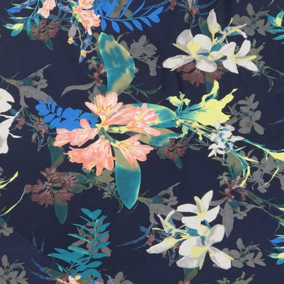 Classic Womens Multicoloured Floral Polyester A-Line Skirt Size 18