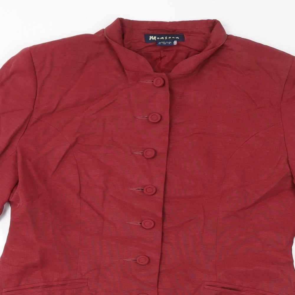 Womens UK Size 10 Monsoon Red Overcoat