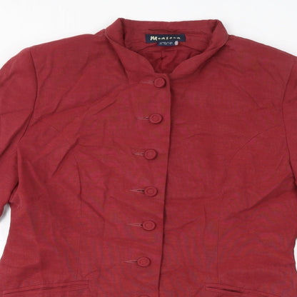 Womens UK Size 10 Monsoon Red Overcoat