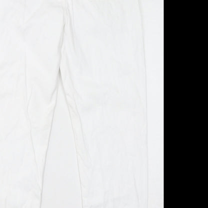 Zara Womens White Cotton Mom Jeans Size 4 L25 in Regular Zip