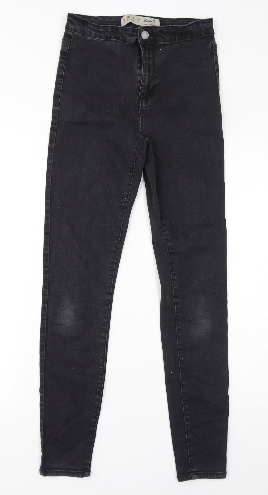 Denim & Co. Womens Black Cotton Skinny Jeans Size 10 L30 in Regular Zip