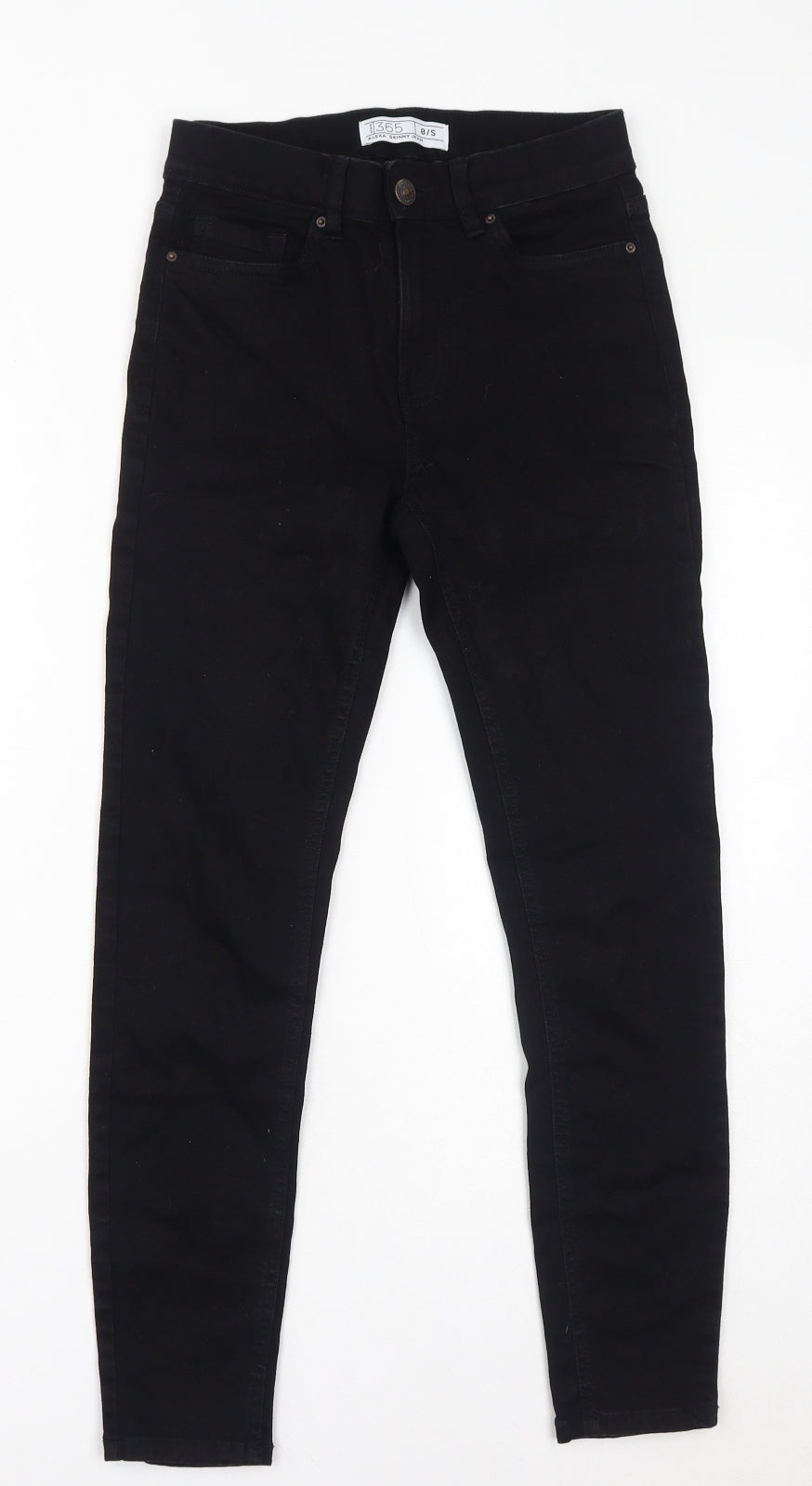 365 Denim Womens Black Cotton Skinny Jeans Size 8 L26 in Regular Zip