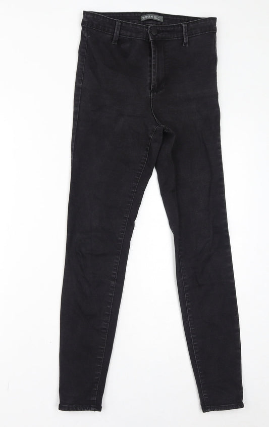 Denim & Co. Womens Black Cotton Skinny Jeans Size 10 L28 in Regular Zip