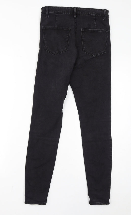 Denim & Co. Womens Black Cotton Skinny Jeans Size 10 L28 in Regular Zip